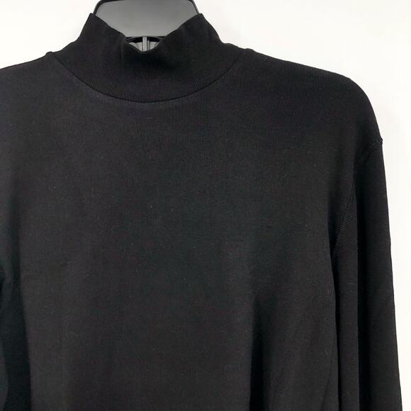 RE/DONE X HANES Womens Crop Top Large Black Mock Neck Long Sleeve Cotton NWT - Picture 6 of 12